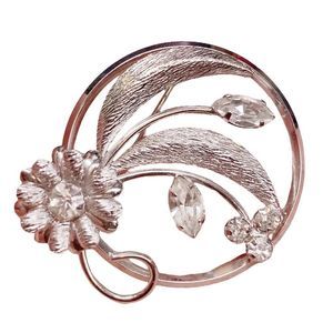 Vintage Signed Star-Art Sterling Silver Open Work Flower Pin Brooch